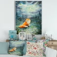 thumbnail image 2 of Designart 'Fox Over A Night Sky With Moon' Children's Art Framed Canvas Wall Art Print, 2 of 5