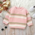 thumbnail image 2 of XFHLMJFF Boys Girls Sweater Cute Toddler Baby Knit Crewneck Striped Kids Pullover Shirt Warm Coat Fall Winter Clothes, 2 of 9