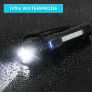 90000 Lumens Powerful Flashligh, Rechargeable Super Bright LED Flashlights with 8 Lighting Mode, Waterproof Zoomable Flashlights for Emergencies, Home, Camping, Hiking