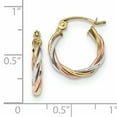 thumbnail image 2 of Boucles d'Oreilles Créoles Torsadées Rondes en Or Tricolore 10k 2,5 mm, 2 of 6