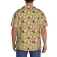 thumbnail image 3 of Fotbe Lips blowing bubble gum Camisa Estampada de Manga Corta para Hombre, Casual de Verano, Estilo Playero, Sin Arrugas-Large, 3 of 5