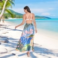 thumbnail image 7 of FORMRS Womens Long Sarong Beach Wrap Semi-Sheer Bikini Skirt Bathing Swimsuit Cover Up, Blue Window, 7 of 7