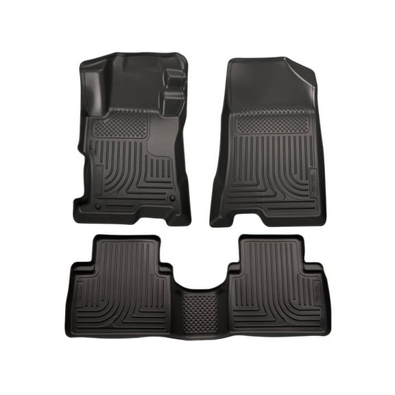 Husky Liners 98811 Weatherbeater Floor Mats Fit 2011-2013 Kia Sorento (w/w/o 3rd Row, w/ Retaining Posts) - Front/2nd Seat - Black