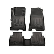 Husky Liners Weatherbeater Floor Mats | Fits 2011 - 2013 Kia Sorento | Front & 2nd Row, 3-pc Black - 98811