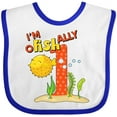 thumbnail image 3 of Inktastic I'm O-fish-ally One- Cute Puffer Fish First Birthday Boys or Girls Baby Bib, 3 of 4