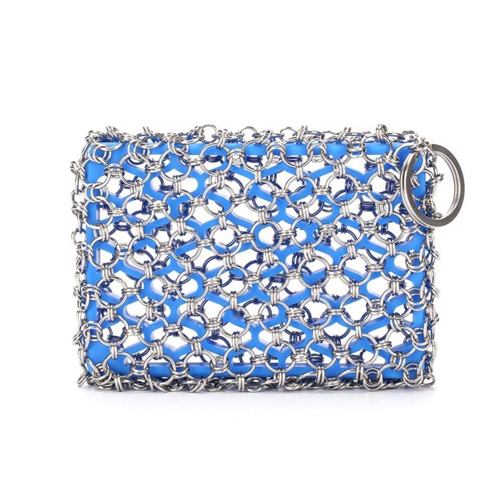 Cast Iron Cleaner Stainless Steel Chainmail Scrubber for Skillet Wok