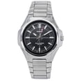thumbnail image 1 of Casio Standard Analog Stainless Steel Black Dial Solar Powered MTP-RS100D-1A Men's Watch, 1 of 1