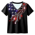 thumbnail image 4 of XAOFW Girl's T-Shirts Short Sleeve V Neck Graphic Print Kids 250Th Anniversary T Shirts Daily Wear Loose Fit Tee Shirts Party Night Versatile Cozy Children Tops, 4 of 4