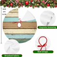 thumbnail image 5 of Farmhouse Teal Brown Christmas Tree Skirt 36 Inches, Ombre Wooden Vintage Xmas Trees Skirt Mat Cover Decorations for Holiday Party Indoor Outdoor, 5 of 9