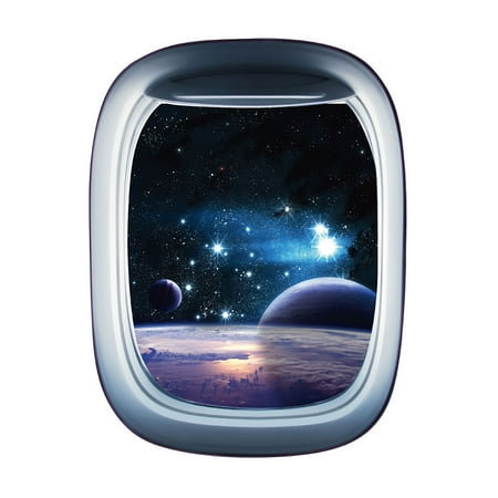 Spaceship Sticker - 3D Star Planet Spaceship Prints Wall Sticker PVC Decal Bedroom Art Wall Decorative Painting