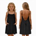 thumbnail image 1 of gdxvjhbj Robes Filles Été Robe Bébé Fille Papillon Tutu à Volants Sans Manches Robes Robe de Fête Taille 6-7 (Noir, 6-7 Ans), 1 of 7