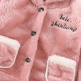 thumbnail image 5 of 2 Piece Girls' Winter Pajama Set Warm Flannel Sleepwear Set Button Down Hooded Jacket Long Pants Home Loungewear Outfits, Pink, 6 Years, 5 of 6