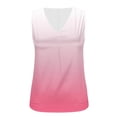 thumbnail image 4 of FDGIU Women's V Neck Front Pleat Sleeveless Satin Tank Top, Solid Loose Straight Hem Business Casual Camisole Blouse, 4 of 7