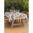 thumbnail image 2 of Outdoor Tablecloth with Umbrella Hole and Zipper, Orange Grey Botanical Rectangle Table Cloth 60x84 Inch Waterproof Tablecloth, Rustic Country Spring Floral Summer Leaf Picnic Table Cover for Patio, 2 of 7