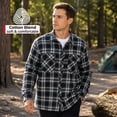 thumbnail image 3 of Alpine Swiss Mens Henry Quilted Flannel Jacket Warm Plaid Shacket Snap Buttons Winter Work Coat For Cold Weather BKGY LRG, 3 of 8