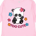 thumbnail image 4 of Inktastic Too Cute Baby Panda with Flowers Girls Long Sleeve Toddler T-Shirt, 4 of 5