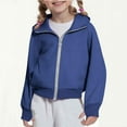 thumbnail image 2 of FAIWAD Girls Zip Up Hoodies Long Sleeve Cropped Sweatshirts with Thumb Holes Kids Casual Athletic Clothes 4-12 Years, 2 of 9