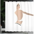 thumbnail image 4 of Ambesonne Retro Shower Curtain, Feminen Fashion Theme, 69"Wx84"L, Tan, 4 of 5