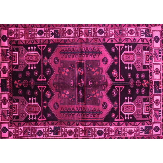 Ahgly Company Indoor Rectangle Persian Pink Traditional Area Rugs, 6' x 9'