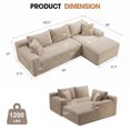 thumbnail image 3 of Aukfa 95" Cloud Sectional Couch, Modular L Shaped Boneless Sofa with Right Facing Chaise&2 Storage Pockets, Camel, 3 of 8