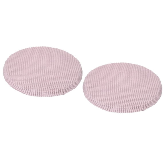 2 Pack Round Bar Stool Covers Dia.11"-16", Non-slip Round Seat Cushions for Chairs Stool Slipcovers Pink
