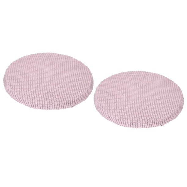 Funda de taburete redondo de 2 piezas Diámetro 11"-16", cojines de asiento redondos antideslizantes para sillas, fundas de taburete rosa