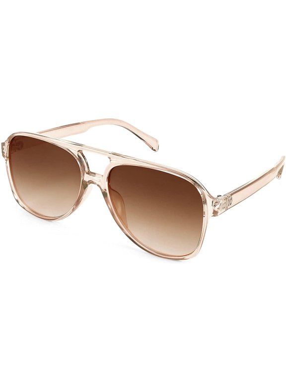 Vintage Retro 70s Plastic Aviator Sunglasses Women Men Classic Large Squared Frame B2751