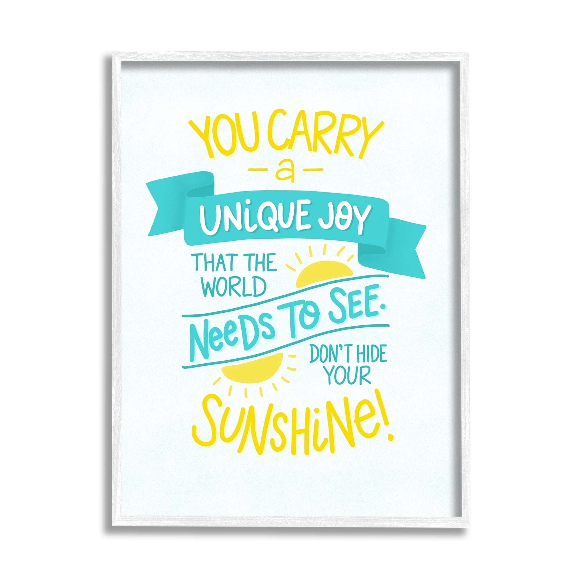 Stupell Industries You Carry Unique Joy Motivational Phrase Summer Sunshine, 24 x 30, Design by Karyn Panganiban