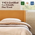thumbnail image 5 of Merluxy Solid Wood Queen Size Bed Frame, Mid Century Modern Bed with Full Panel Headboard, Under-Bed Storage, Natural Wood, 5 of 10