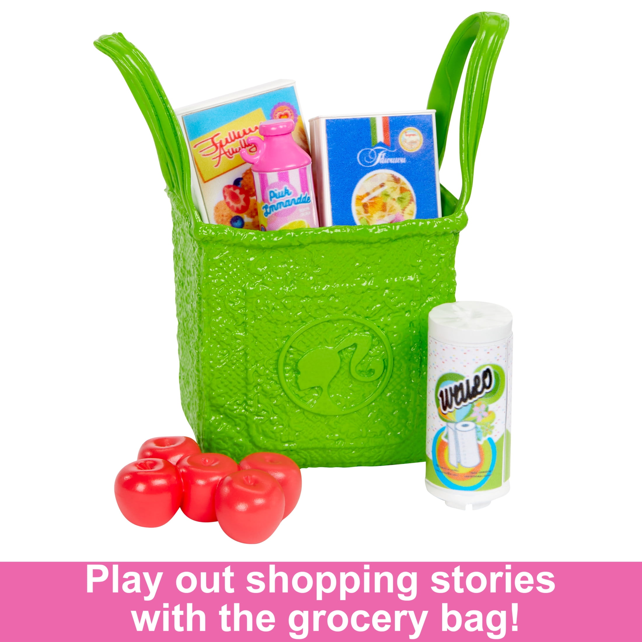 Barbie Doll and Ultimate Pantry Playset, Barbie Kitchen Add-On with 30+ Food-Themed Pieces