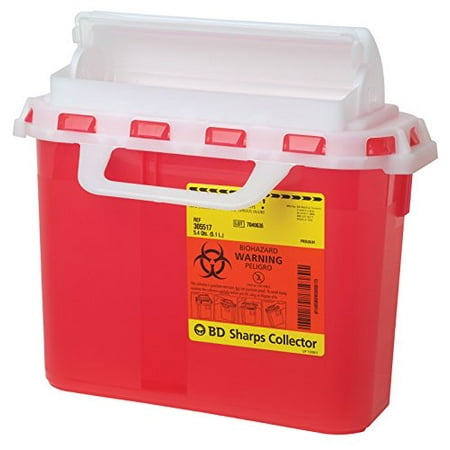 - BD Medical Systems 305551 Sharps Collector with Counterbalanced Door, Horizontal, 5.4 quart Capacity, 10.75