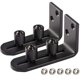 thumbnail image 1 of Kit de herrajes para puertas correderas de Granero, guías de suelo ajustables, color negro, 2 uds., 1 of 5