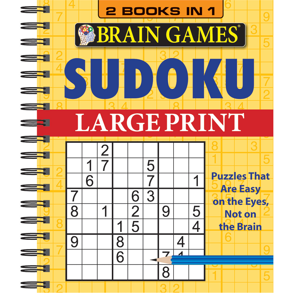 brain games large print sudoku book easy on the eyes not