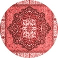 thumbnail image 1 of Ahgly Company Indoor Round Abstract Red Modern Area Rugs, 3' Round, 1 of 4