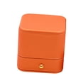 thumbnail image 2 of Caja para anillos Sunnimix de cuero PU naranja para compromiso y boda, 2 of 8