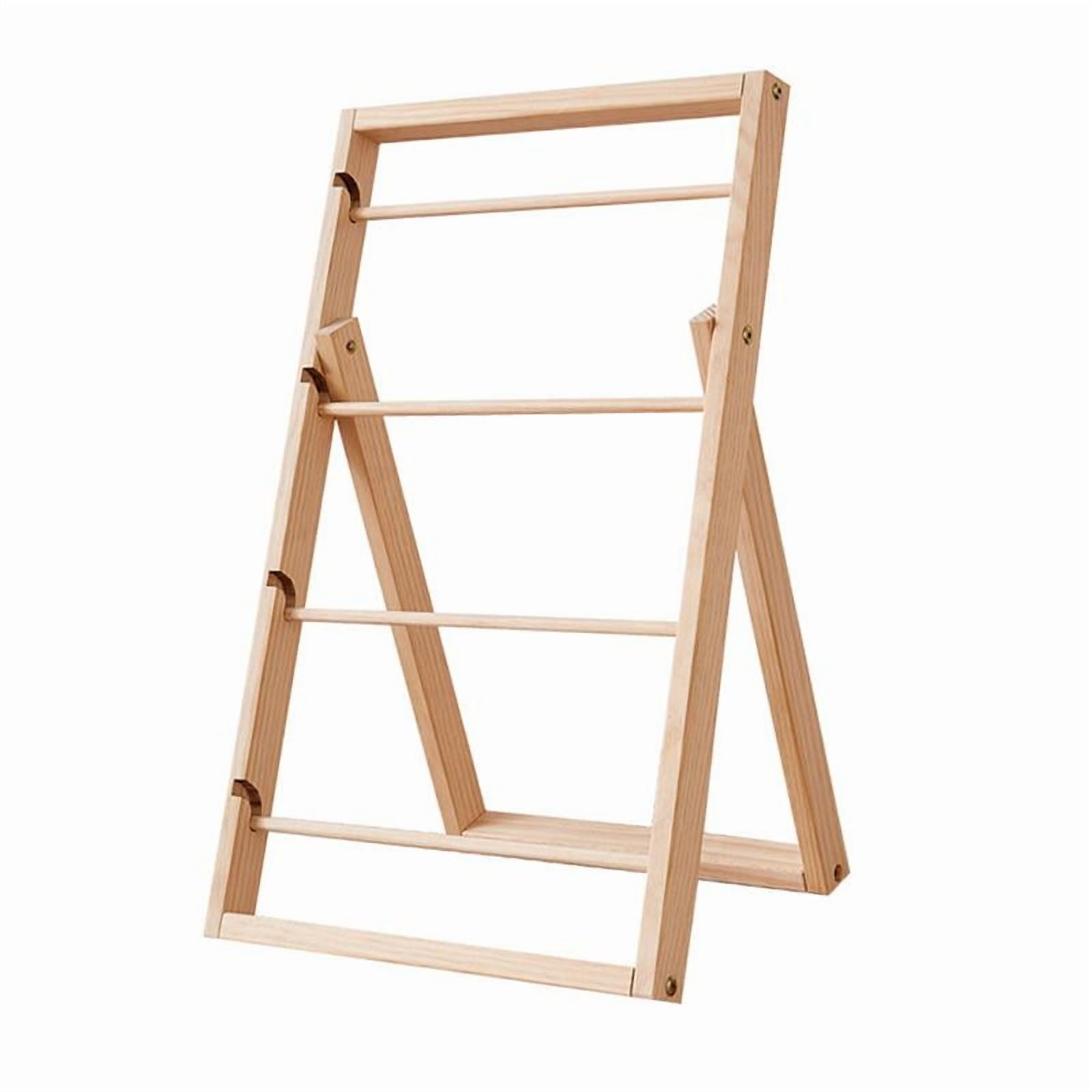Wooden Ribbon Organizer Storage Rack Craft Holder Large Capacity Wood Material for Craft Room Use