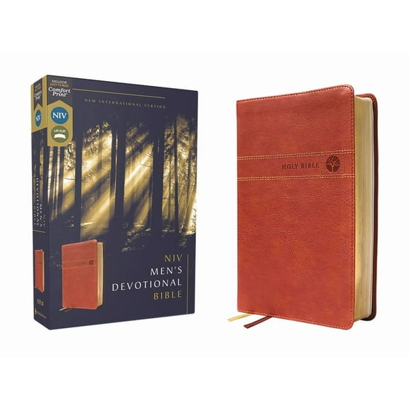 Niv, Men's Devotional Bible (by Men, for Men), Leathersoft, Brown, Comfort Print, (Hardcover)