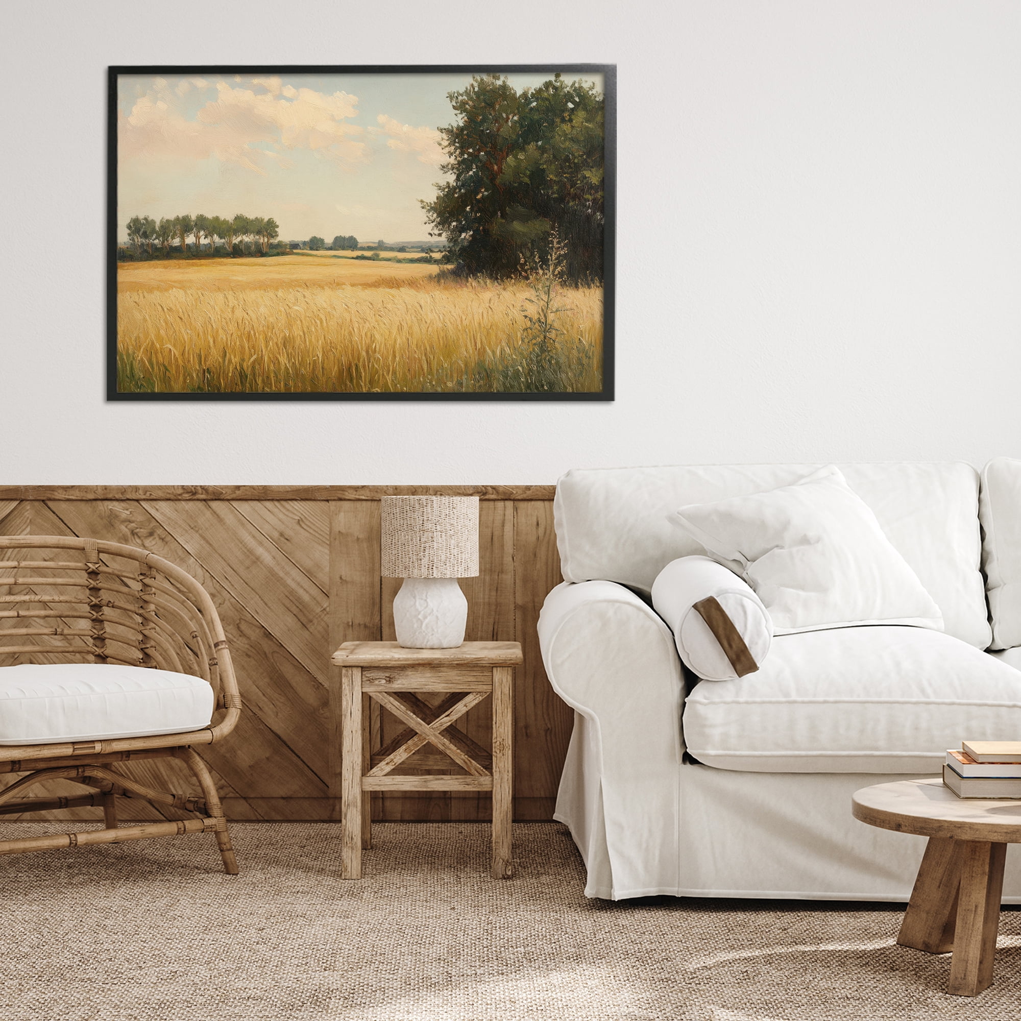 Stupell Industries Where The Wheat Grows Black Framed Giclee Art, design by Petal Prints Design