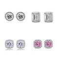 thumbnail image 6 of Celvieroot Stud Earrings for Men,18K White Gold Plated Round Square Cubic Zirconia Hypoallergenic Studs Earrings Set for Women, 6 of 10