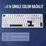 AULA F99 PRO Wireless Mechanical Gaming Keyboard, 95% Layout, Hot Swappable Creamy Switches, Tri-Mode BT5.0/2.4GHz/Type-C, RGB Backlit with Multifunctional Knob, 8000mAh Battery - Black Gradient
