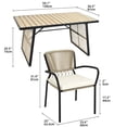 thumbnail image 4 of Dextrus 5-Piece Patio Outdoor Dining Set, Wicker Patio Furniture Set of 4 Rattan Dining Chairs with Soft Cushions and Rectangular Dining Table with Umbrella Hole, 4 of 15