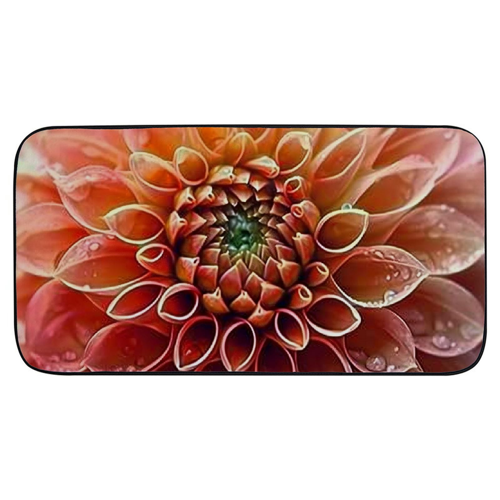 PHYHOO Doormat Floor Rug/Mat - Dahlia Flower Joy Nature Luck Decoration Mural Decorative Door Mat, Door Mat with Non-Slip Rubber Backing, Easy Cleaning, Traps Dirt, Rug for Entry, Patio
