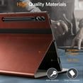thumbnail image 3 of JETech Case for Samsung Galaxy Tab S9 Ultra 14.6-Inch with S Pen Holder, PU Leather Business Folio Stand Protective Tablet Cover with Pocket & Straps, Auto Wake/Sleep, Multi-Angle Viewing (Brown), 3 of 6