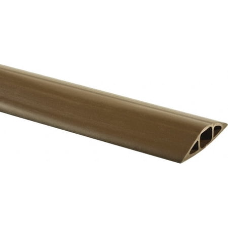 1 Channel 5 Ft Long 1/2 Max Compatible Cable Diam Brown PVC On Floor Cable Cover - image 7