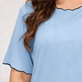 thumbnail image 5 of yillto Plus Size Women Pjs Set Short and Short Sleeve Shirts Sleepwear Summer Soft Pajamas Lounge Sets, 5 of 5