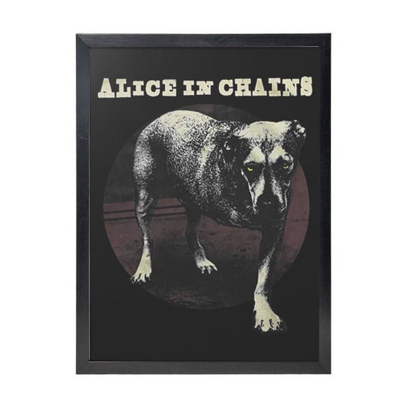 Alice In Chains 'Three Legged Dog' Black Framed Canvas Wall Art Fashion Decor, 12x16in Wall Decor For Living Room, Bedroom, Office