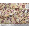 thumbnail image 2 of Soimoi Polyester Crepe Fabric Cupcake,Donut & Cookies Food Print Fabric by The Yard 42 Inch Wide, 2 of 3