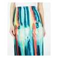 thumbnail image 3 of ALFANI Womens Teal Pull-on Printed Midi Party Knife Pleated Skirt L, 3 of 4