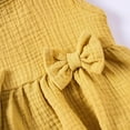 thumbnail image 4 of KPOPLK Toddler Girl Summer Clothes Baby Solid Linen Outfit Bows Ruffle Tank Tops Shirts + Ruffled Short Set clearance baby boy clothes 18 months(9-12 Months,Yellow), 4 of 8