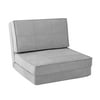 Your Zone Ultra Soft Suede 3 Position Convertible Flip Chair, Silver